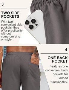 Men's Premium Mid Waist Front Logo Chino <b>Shorts</b> Casual Summer Wear <b>Stretch</b> Smart Casual <b>Golf</b> <b>Shorts</b> Moisture-Wicking - Product Image 3