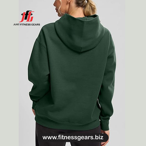 เสื้อสเวตเตอร์มีฮู้ดสำหรับผู้หญิงผ้าฝ้ายถักแขนยาวแบบลำลองระบายอากาศได้ดีมีกระเป๋าสีทึบ - Product Image 2