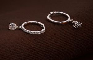 Pendientes de plata de ley 925 con diamantes cultivados en laboratorio en forma de pera, hermosos pendientes, regalo para ella. - Product Image 3