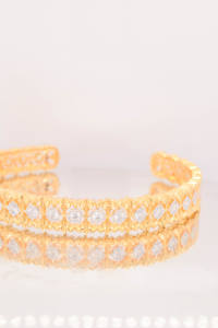 Venta al por mayor LAVINA Mujeres de lujo 925 de plata de imitación de diamantes brazalete italiano-Regalo Chapado en oro - Product Image 5