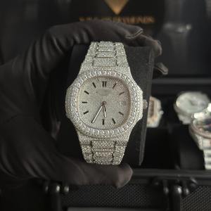 Reloj de Lujo con Incrustaciones de Diamantes Moissanite Estilo Hip Hop, Reloj Mecánico de Pulsera para Hombre con Fecha - Product Image 1