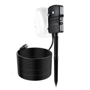 Multipresa da Esterno con Cavo di Prolunga da 15 Metri, 6 Prese 15A, Copertura Impermeabile e Protezione da Sovraccarico - Product Image 4