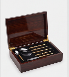 Modern Flatware Set With Beaded <b>Gold</b> Handles <b>Mirror</b> Polish Cutlery For Wedding Dining <b>Table</b> Use And Home Kitchen Use - Product Image 6