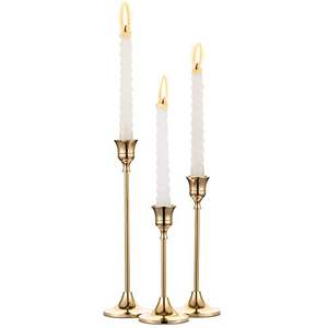 Gloss Black Metal Candle Holder Set Tall Candlestick Modern <b>Decorative</b> Home <b>Decor</b> <b>Table</b> Centerpiece Luxury Style - Product Image 3