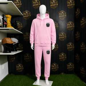 เสื้อสเวตเชิ้ตมีฮู้ดผ้าฟลีซสำหรับผู้ชายลายโลโก้ MMA สีชมพู ทรงปกติ ดีไซน์กระเป๋าเสื้อ สวมใส่สบายๆ สำหรับฤดูใบไม้ร่วง - Product Image 5