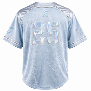 Maillot de baseball en maille polyester premium, uni, pour softball, vente en gros, faible MOQ, marque privée, entièrement boutonné - Product Image 2