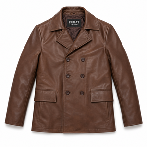 Veste bomber imperméable en cuir marron Bailey sur mesure OEM, fermeture éclair avant, streetwear d'hiver pour homme, 340g - Product Image 1
