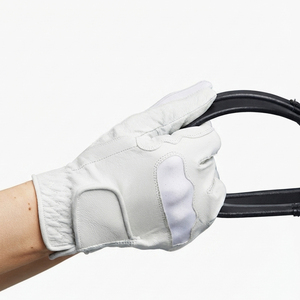 Gants d'équitation unisexes en cuir PU noir, respirants, à demi-doigts, avec fermeture auto-agrippante, pour l'été et les activités équestres en extérieur - Product Image 2