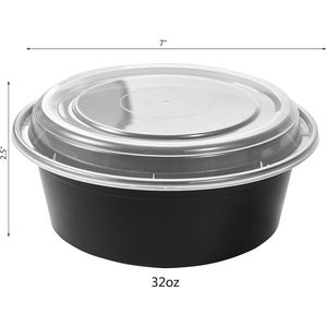Contenitori Rotondi per Preparazione Pasti da 32 oz, 50 Pezzi, con Coperchi, Senza BPA, Scatole Monouso in Plastica per Conservazione Alimenti e Pianificazione Pasti - Product Image 2