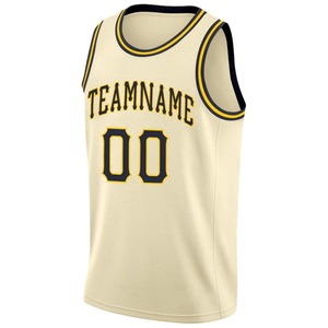 Maillot de basket-ball personnalisé en maille avec nom et numéro d'équipe brodés, couleur marine et or, tenue de sport performante - Product Image 2