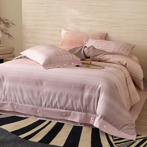 Juego de Edredón de 3 Piezas de Algodón a Rayas de Dos Tonos, Juego de Ropa de Cama Minimalista para el Hogar - Product Image 6