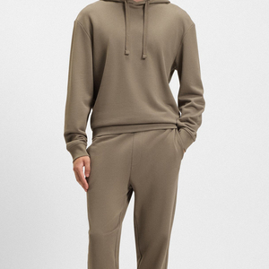 Conjunto Deportivo de Dos Piezas para Hombre, Material Cálido para Compradores Mayoristas, Ropa Casual de Invierno con Puños Acanalados, Bolsillos Laterales y Diseño con Capucha - Product Image 3