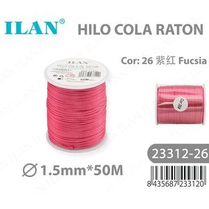 สายเชือกหางหนู 1.5 มม. ยาว 50 ม. สีบานเย็น สำหรับงานประดิษฐ์ - Product Image 3