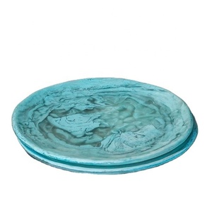 Plat élégant en résine écologique, fait main, durable, effet aqua, qualité alimentaire, motif personnalisé, passe au lave-vaisselle, pour restaurants et maisons - Product Image 5