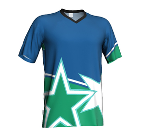 Camiseta de Fútbol Unisex con Cuello en V, Negra con Rayas Rojas en las Mangas, 100% Poliéster, Corte Regular, Manga Corta, para Invierno/Todo Tipo de Clima - Product Image 4