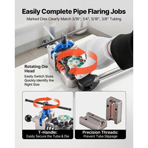 Kit Professionale di Utensili per Svasatura a Doppia Bolla a 45 Gradi 3/16" 1/4" 5/16" 3/8" per Tubi Freno in Rame e Alluminio - Product Image 5