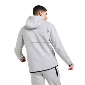 2025 meilleure qualité Tech polaire formation hommes deux pièces Jogging survêtement costume pour hommes sport porte Gym Fitness solide Sports d'hiver - Product Image 3