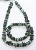 Cuentas de Esmeralda Natural AAA en Forma de Pepita Lisa y Sombreada de 7-8 MM, Cuentas de Esmeralda Natural Sombreada en Forma de Pepita de 16 Pulgadas para Joyería