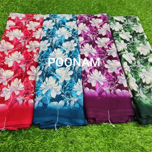 Sari de georgette moderno y elegante con blusa, sari para uso diario, sari étnico moderno, fabricante mayorista - Product Image 6