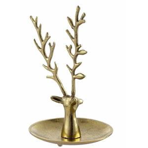 Soporte para Joyas con Forma de Cabeza de Reno, Bandeja para Anillos de Metal en Tono Latón, Soporte para Collares y Pulseras, Organizador Decorativo de Joyas - Product Image 2