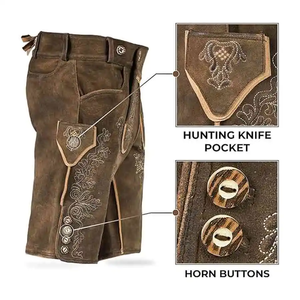 Lederhosen para hombre del Oktoberfest alemán – Traje tradicional bávaro para el festival de la cerveza con tirantes ajustables - Product Image 2