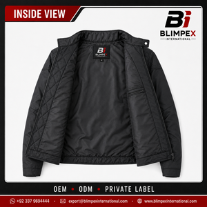 Veste matelassée légère pour homme, style OEM personnalisé, avec col montant, coupe-vent pour extérieur, impression de logo personnalisée. - Product Image 4