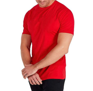 T-shirt vierge pour homme en gros, sans étiquette, impression de logo personnalisé, uniforme, sérigraphie écologique, polyester/coton, col rond - Product Image 3