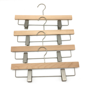 Premium unpainted trouser clips Custom sizes wood <b>hangers</b> Custom logos wood <b>hangers</b> Clothing store display <b>hangers</b> - Product Image 2