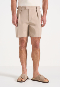 Pantalones Cortos Bermuda de Lona Tejida de Color Sólido para Hombre, Cintura Media, Cierre con Cordón, Casuales, para Gimnasio, Correr, Secado Rápido, 100% Algodón - Product Image 4