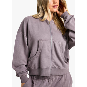 Sweat à capuche pour femme de haute qualité, 500 GSM, imprimé 3D, gaufré, coupe ample, en coton biologique respirant, décontracté - Product Image 3