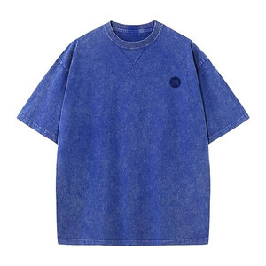 Camiseta con efecto deslavado para hombre, estilo moderno, diseño desgastado, algodón suave, cómoda, informal, estilo urbano. - Product Image 1