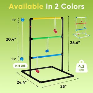 Ensemble de jeu de Ladder Ball pour le golf en plein air, comprenant 6 balles, tableau de scores et accessoires pour véranda - Product Image 4