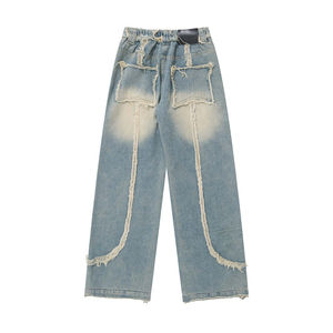 Jeans Azul Marino Ajustados para Hombre, Estilo Denim Sólido para Mayor Comodidad - Product Image 1