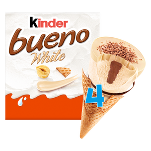 Kinder Bueno White Ice Cream 4x90ml Multi Rocket Pack Vente en gros Boîte de barres de crème glacée pour dessert glacé au chocolat et aux noisettes de qualité supérieure - Product Image 5