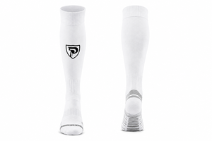 Chaussettes de football antidérapantes rouges pour hommes DUMELA INTERNATIONAL - Spandex/Nylon tricoté, imprimé par transfert thermique, respirantes, séchage rapide - Product Image 1