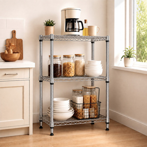 MZG Wholesale Ready Stock Small 3 Tier Metal Utility <b>Rack</b> Wire Mesh Shelving Flexible Wire Storage System Factory China - Product Image 5
