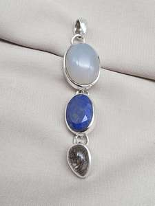 Colgante de Lapislázuli en Plata de Ley 925, Joyería de Piedra Preciosa Azul Natural Hecha a Mano, Proveedor Mayorista - Product Image 3