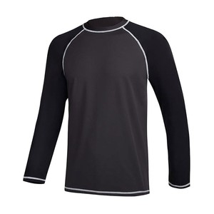 เสื้อแรชการ์ดแขนยาวสำหรับผู้ชาย UPF 50 ป้องกันแสงแดด ผ้าแห้งเร็ว ยืดหยุ่นได้ เหมาะสำหรับเล่นเซิร์ฟ ว่ายน้ำ ดำน้ำ และกีฬาทางน้ำ - Product Image 1