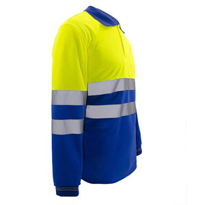 Men Quick Dry Hi Vis Polo Safety T Shirts Roadway Night Reflective Clothing Long Sleeve Safety Polo T-Shirts - Product Image 6
