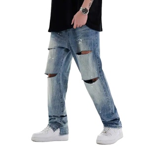 Best Manufacturing Top Quality Whole Sale Price <b>Men's</b> Distressed Trouser Denim Streetwear <b>Jeans</b> for <b>Men's</b> Distressed Trouser - Product Image 3