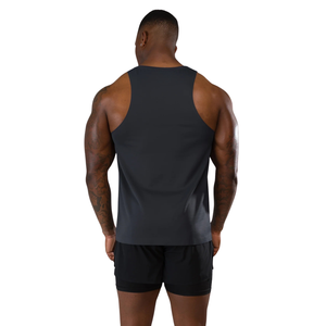 Débardeur côtelé gris anthracite pour homme – Gilet sans manches premium extensible pour le sport, la gym, l'entraînement et les tenues décontractées d'été - Product Image 2