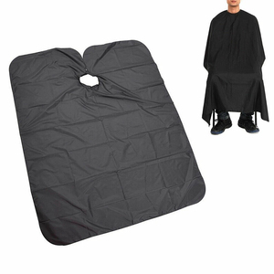 Capes de barbier longues de couleur noire, tissu résistant à l'eau, polyester, capes de coiffure unisexes, capes de coupe de cheveux - Product Image 1