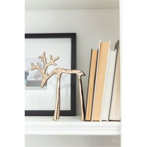 Escultura de Alce de Metal con Acabado en Latón Hecha a Mano, Figura de Arte Animal Contemporánea, Decoración Interior de Lujo para la Temporada Festiva - Product Image 1