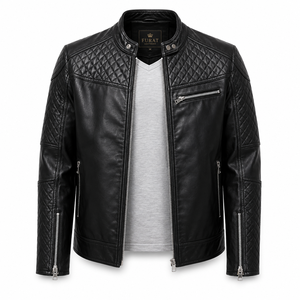 FURAT LEATHERS Hot Selling Breathable <b>Mens</b> Leather <b>Suede</b> <b>Jacket</b> Stand Collar Front Zipper Autumn Casual Polyester Lining Solid - Product Image 4