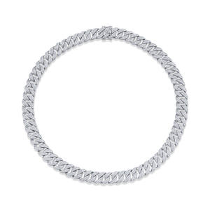 Collar de Diamantes Cultivados en Laboratorio, Estilo Cubano, Platino, para Boda, Conjunto de Joyería Fina, Fabricante Internacional de Joyería, Venta al por Mayor y al por Menor OEM - Product Image 1