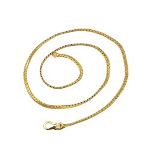 Collier chaîne serpent plate en laiton micro-plaqué or 14K 18K 24K pour femme, design moderne, vente en gros - Product Image 1