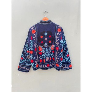 Chaqueta con bordado uzbeko, chaqueta corta 100% algodón, chaqueta estilo bohemio, abrigo de invierno, chaqueta unisex, ropa de fiesta, chaqueta para mujer - Product Image 6