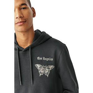 Sweat à capuche personnalisé de haute qualité en molleton 100% coton 400GSM, imprimé à l'écran, décontracté, respirant, séchage rapide, logo sur le devant, pour homme - Product Image 2