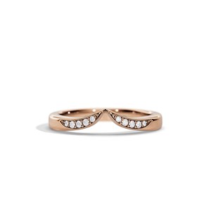 แหวนเพชรแล็บแฟชั่นหรูหรา ทอง 10K/14K แหวนแต่งงานรูปเชฟรอน แหวนแต่งงานรูปตัววี แหวนเพชรโค้งแบบซ้อนได้ - Product Image 6