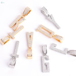 Colgante de Letra del Alfabeto Personalizado con Diamantes Cultivados en Laboratorio, Estilo Hip Hop, Colgante Brillante con Micro Pavé - Product Image 1